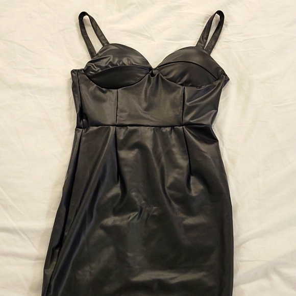 Faux Leather Dress - Picture 2 of 3